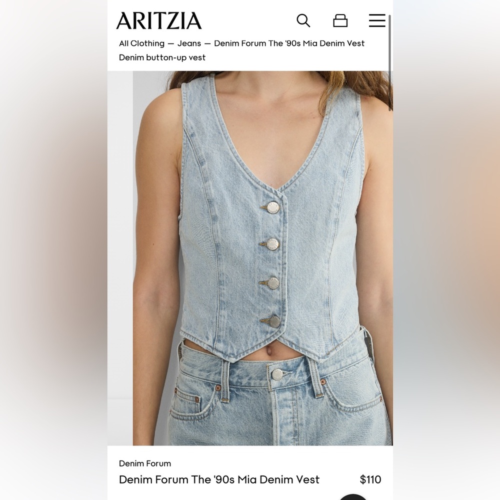 Aritzia Denim Vest